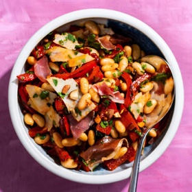 Charred Red Pepper and White Bean Salad
