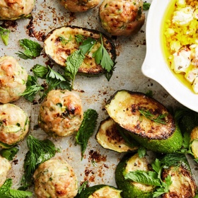 Chicken-Zucchini Meatballs with Feta