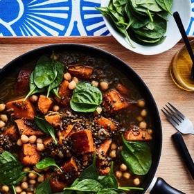 Vegan Lentil, Sweet Potato and Chickpea Stew