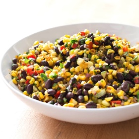 Sauteed Corn with Black Beans and Red Bell Pepper