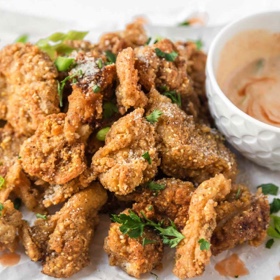 Fried Oyster Mushrooms {Vegan “Fried Chicken”}