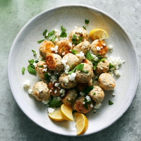 Baked Chicken and Feta Meatballs