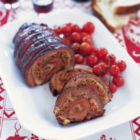 Stuffed Flank Steak on a Charcoal Grill