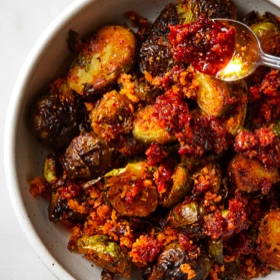 Chili Crisp Brussels Sprouts