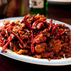 Crispy Lamb with Cumin, Scallions and Red Chiles
