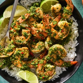 Charred Shrimp with Shimi Sauce
