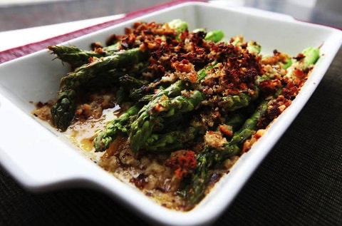 Roasted Asparagus with Crunchy Parmesan Topping