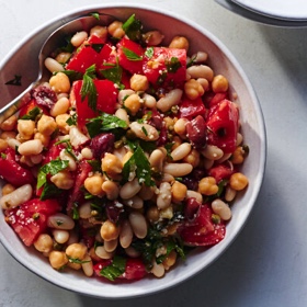 Puttanesca Chickpea-Tomato Salad