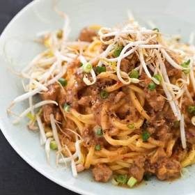 Spicy Sichuan Noodles with Shiitake Mushrooms