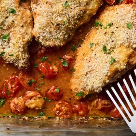 Crispy Baked Tomato-Oregano Chicken