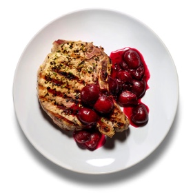 Grilled Pork Chops with Cherry Sauce