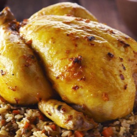 Indian-Style Stuffed Roast Chicken