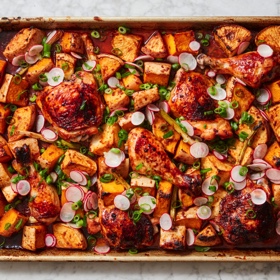 Sheet-Pan Gochujang Chicken and Roasted Vegetables