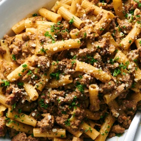 Rigatoni with White Bolognese