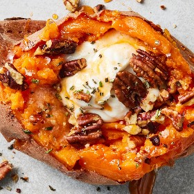 Hot Honey Baked Sweet Potatoes