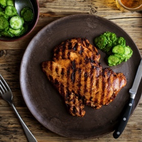 Grilled Chicken Breasts with Spicy Cucumbers