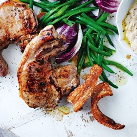 Mustard Pork with Crackling and Butter-Bean Smash