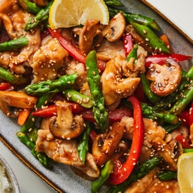 Butter-Soy Chicken and Asparagus Stir-Fry