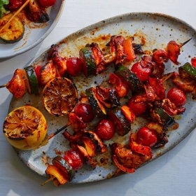 Grilled Mushroom Skewers in Red Chile Paste