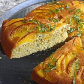 Peach Basil Upside Down Cornbread