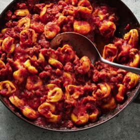 One-Pot Tortellini with Meat Sauce