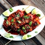 Chile Basil Honey Turkey Skewers