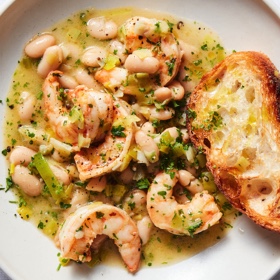Lemony Shrimp and Bean Stew