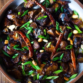 Chinese Eggplant with Spicy Szechuan Sauce