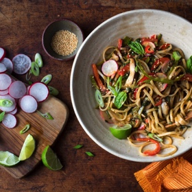 Thai Red Curry Noodles with Vegetables