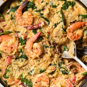 One-Pot Creamy Tuscan Shrimp and Orzo