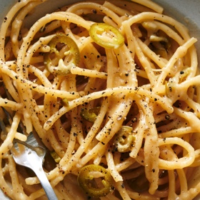 Pasta with Miso, Parmesan and Pickled Peppers