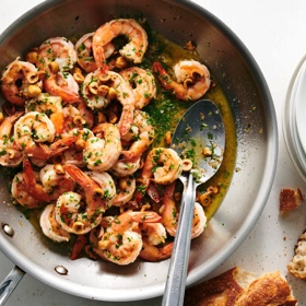 Brown-Butter Shrimp with Hazelnuts