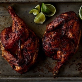 Peruvian Roasted Chicken with Spicy Cilantro Sauce