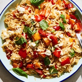 Orzo Salad with Peppers and Feta