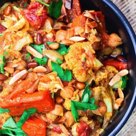 Roasted Cauliflower and Chickpea Stew