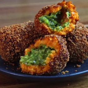 Broccoli Cheddar Sweet Potato Rellenas