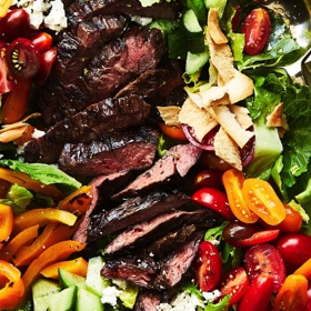Chopped Greek Salad with Grilled Steak