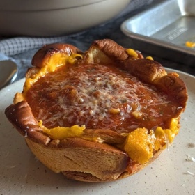Tomato Soup in a Grilled Cheese Bowl