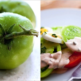Green Tomato Salad with Russian Dressing
