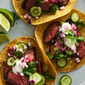 Harissa Steak Tacos