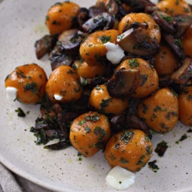 Mozzarella Stuffed Sweet Potato Gnocchi