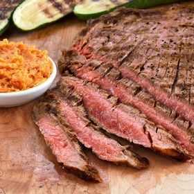 Spicy Grilled Flank Steak with Zuccchini
