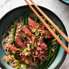 Beef Soba Noodles with Green Beans