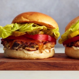 Smashed Cabbage and Mushroom Veggie Burgers