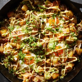 Kimchi and Potato Hash with Eggs