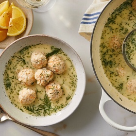Youvarlakia Avgolemono (Lemony Greek Meatball Soup)