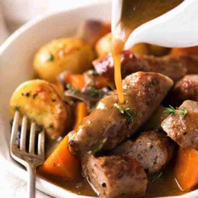 Sausage Bake with Potatoes and Gravy