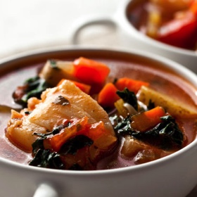 Mediterranean Fish Chowder with Potatoes and Kale