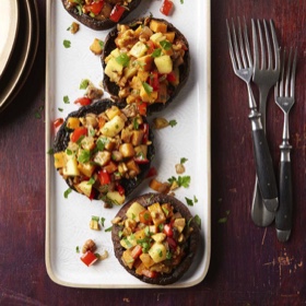 Sweet Potato Hash Stuffed Portobello Mushrooms