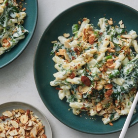Asparagus Ricotta Pasta with Almonds